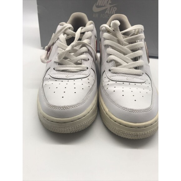 Nike Air Force 1 Low Gym Red/Wht Sneakers AV6252-101-6Y Pre Owned - Picture 3 of 7